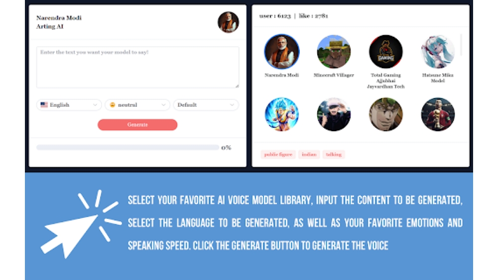 AI Celebrity Voice Cloning - Chrome Extension