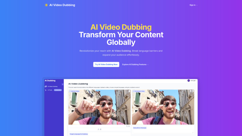 AI Video Dubbing