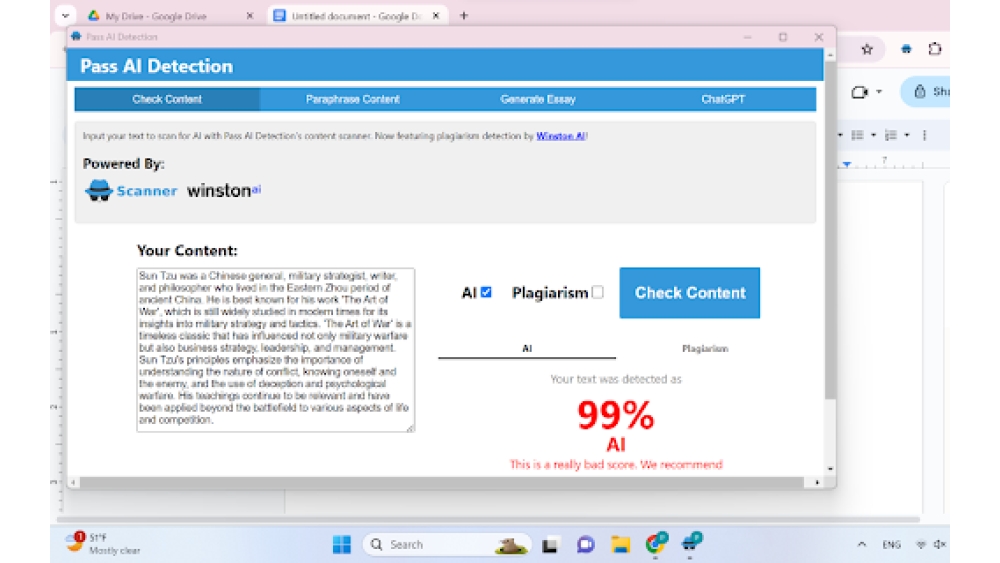 AI-Plag Scanner, AI Proof Paraphraser, and Essay Generator - Chr