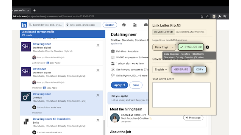 AI-Powered Job Search Automation for LinkedIn - Chrome Extension