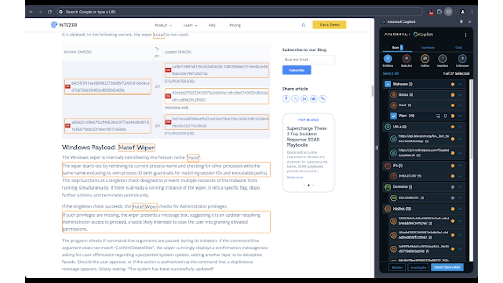 Anomali Copilot - Chrome Extension