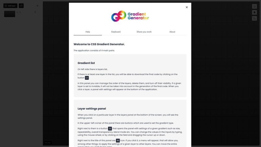 Awesome CSS Gradient generator