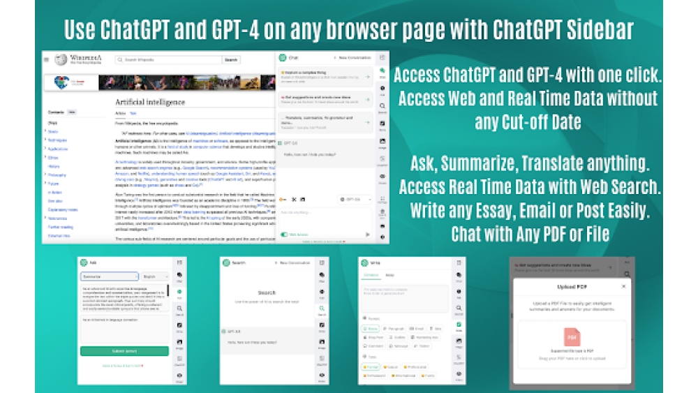 ChatGPT Sidebar & GPT-4 Vision & Gemini by AITOPIA - Chrome Exte