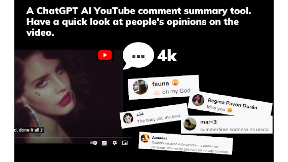 ChatGPT with YouTube videos comment summary generator - Chrome E