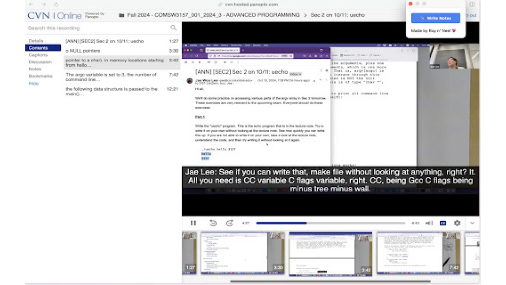 Columbia Recitation AI Notetaker (Chrome Extension) - Chrome Ext