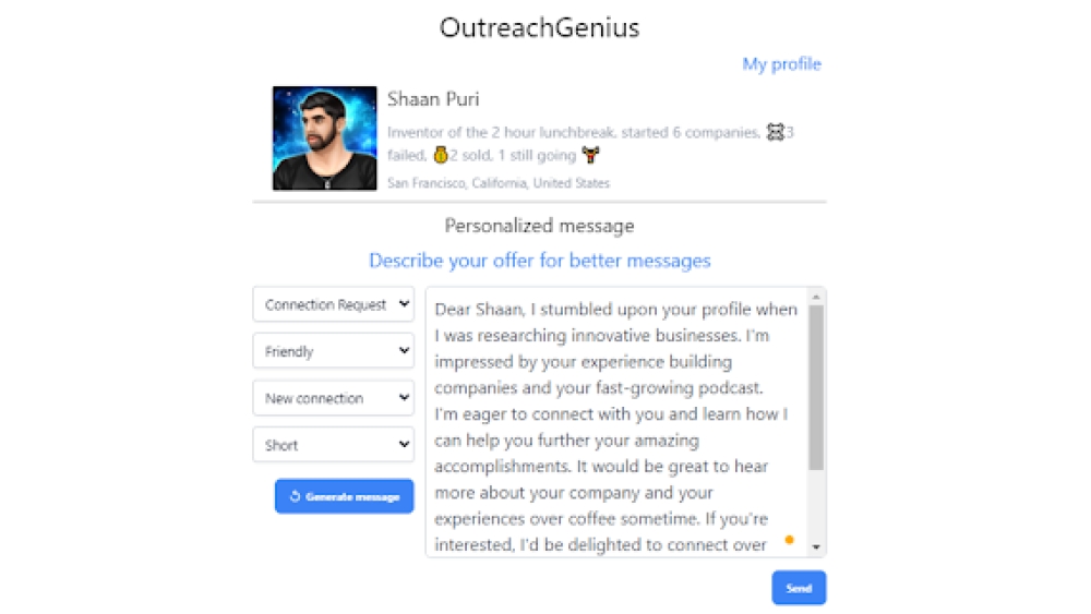 Experience Ultra-personalized LinkedIn outreach, powered by AI -