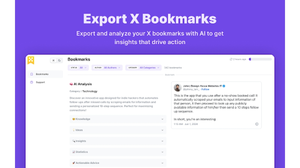 Export X Bookmarks - Chrome Extension