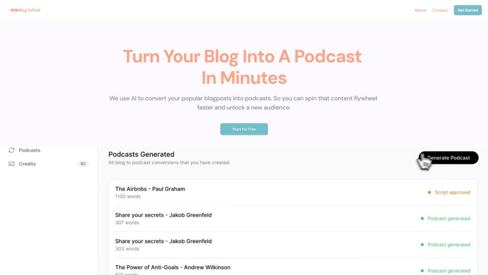 Framer AI Podcast Converter