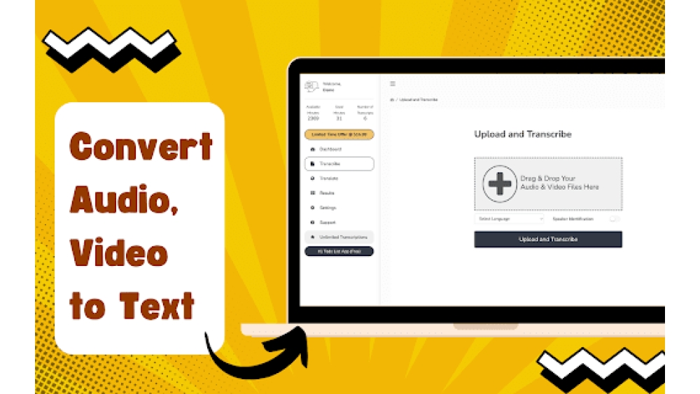 Free Unlimited Audio, Video to text Transcription - Chrome Exten
