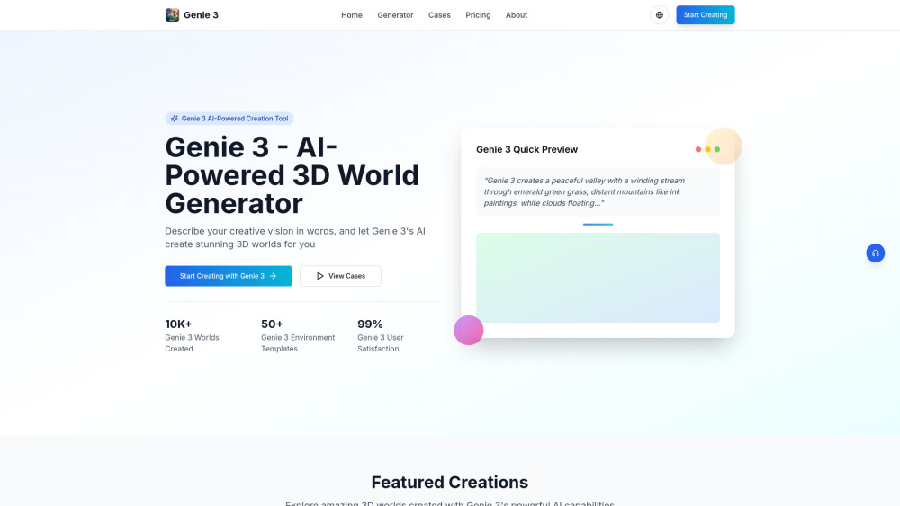 Genie 3-Al-Powered 3D WorldGenerator
