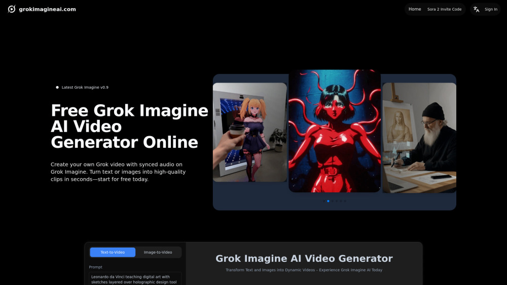 GrokImagineAI.com:Free AI Image & Video Generator With Grok Imag