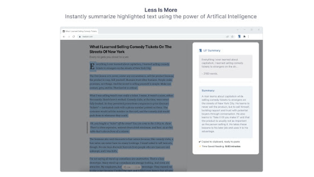 'Lil'' Summary - Chrome Extension'