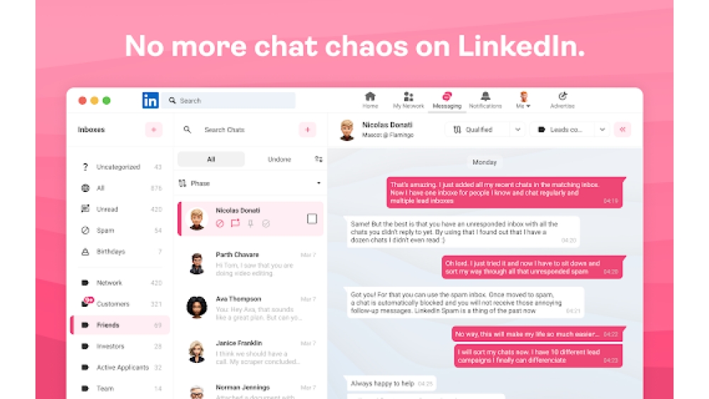 LinkedIn Messenger Flamingo - Chrome Extension