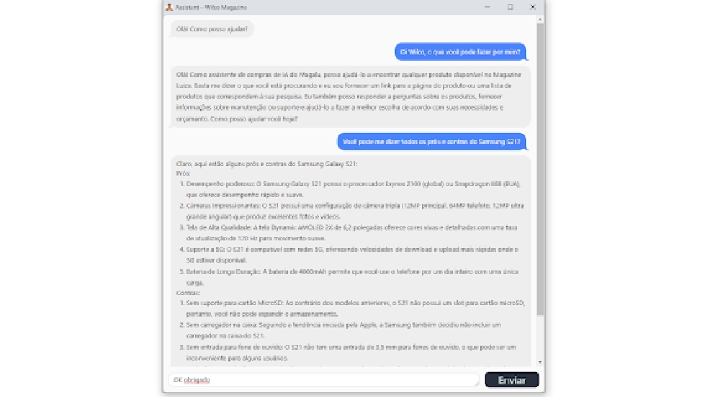 'Magazine Luiza''s – assistente de IA Wilco - Chrome Extension'