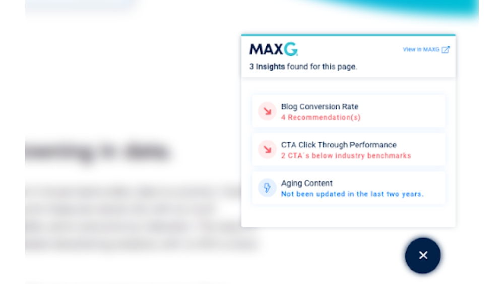 MAXG (Marketing Advisor for eXponential Growth) - Chrome Extensi