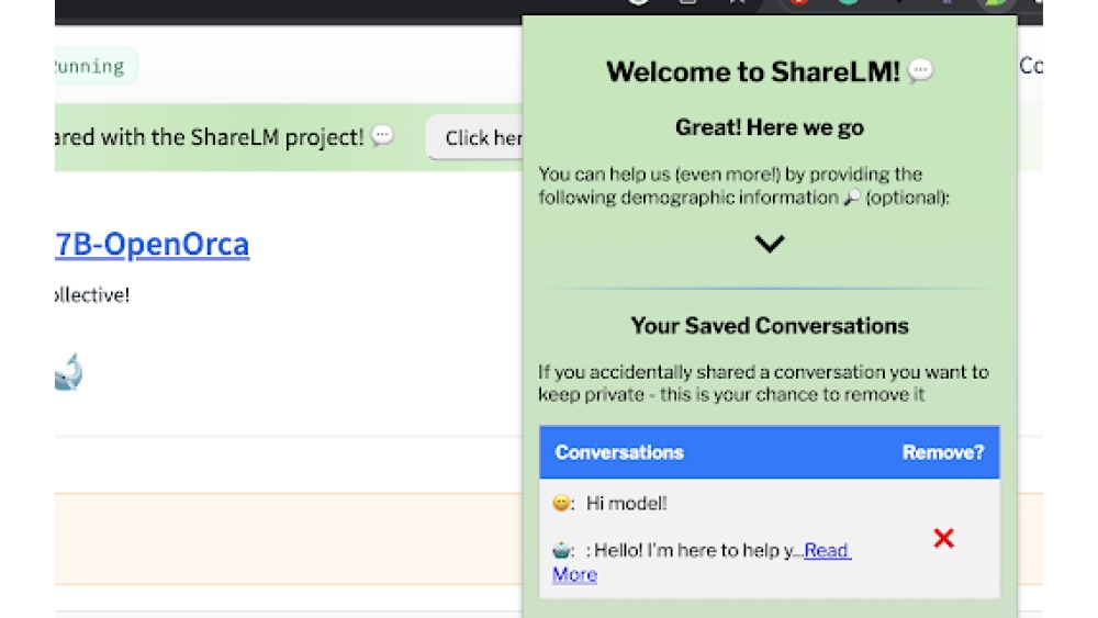 Open Large Language Model Conversation Dataset - Chrome Extensio