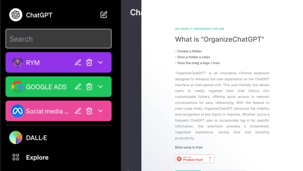 OrganizeChatGPT