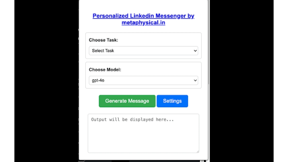 Personalized AI Message Generator for LinkedIn - Chrome Extensio