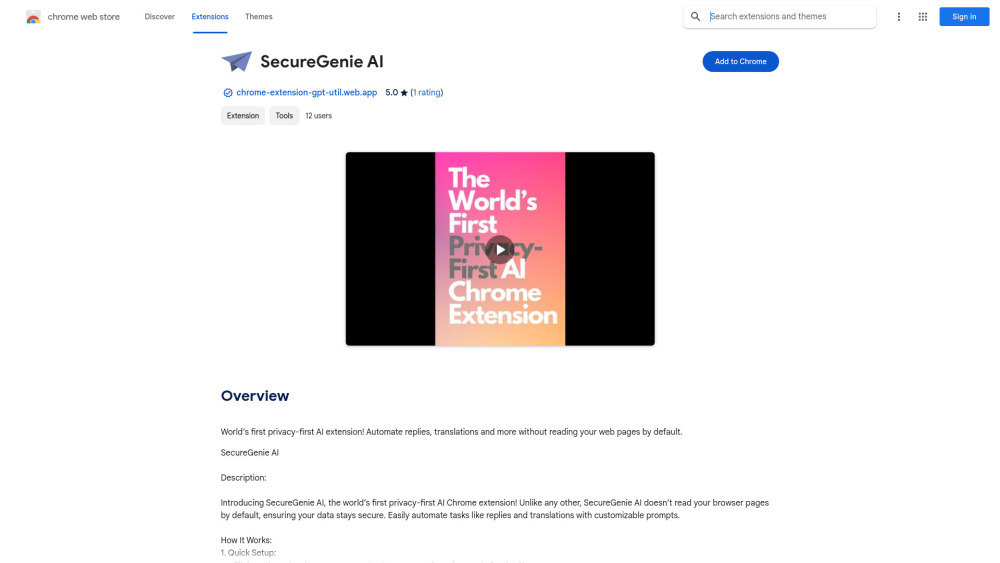 Privacy-First AI Extension - Chrome Extension