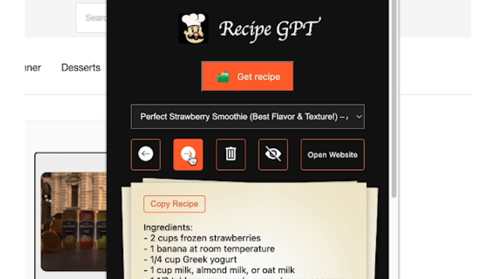 Recipe GPT - Chrome Extension