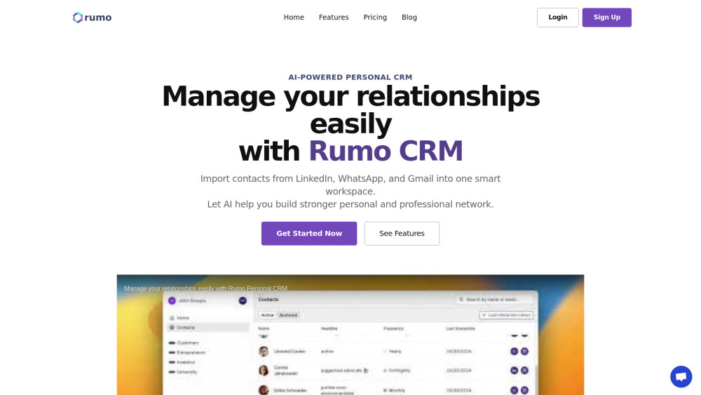 Rumo Personal CRM