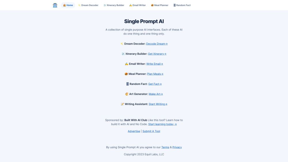 Single Purpose AI Interfaces