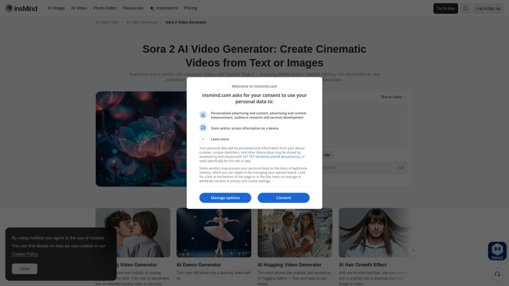 Sora 2 AI Video Generator – Text & Image to Video Online by insM