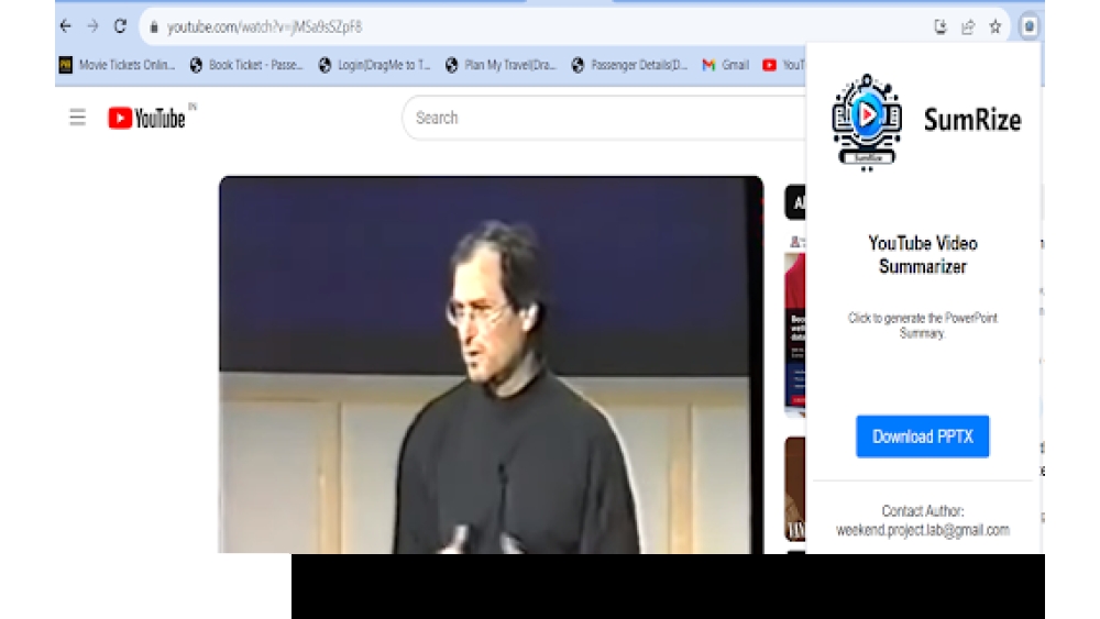 SumRize - YouTube Video Summarizer & PPT Generator - Chrome Exte