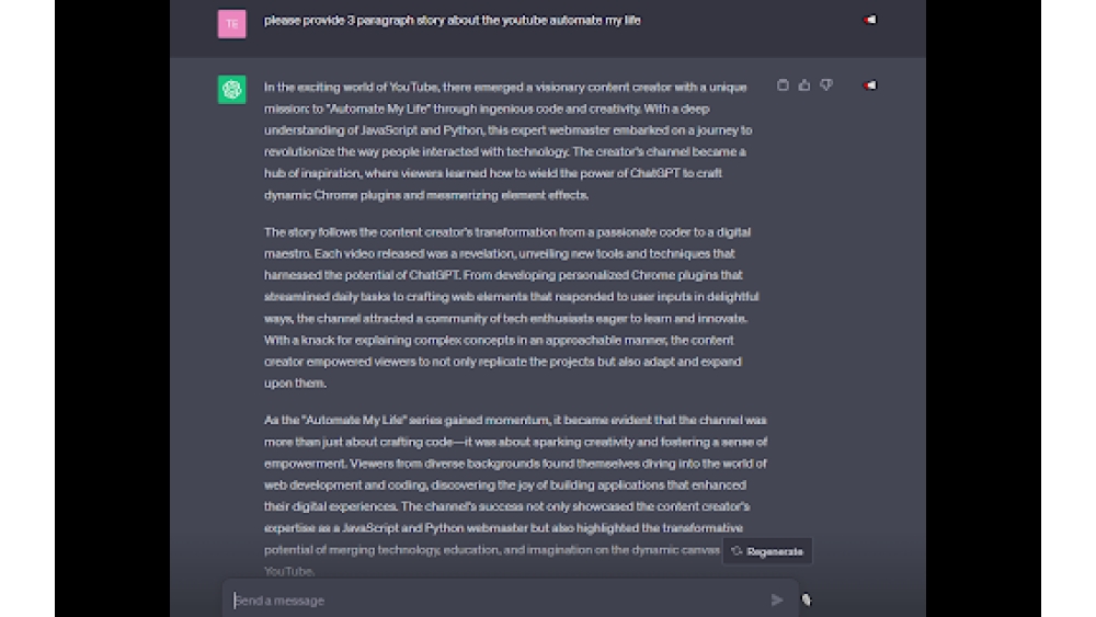 Talk with Me ChatGPT - Chrome Extension