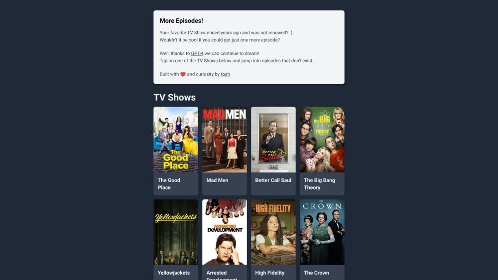 tosh TV Shows