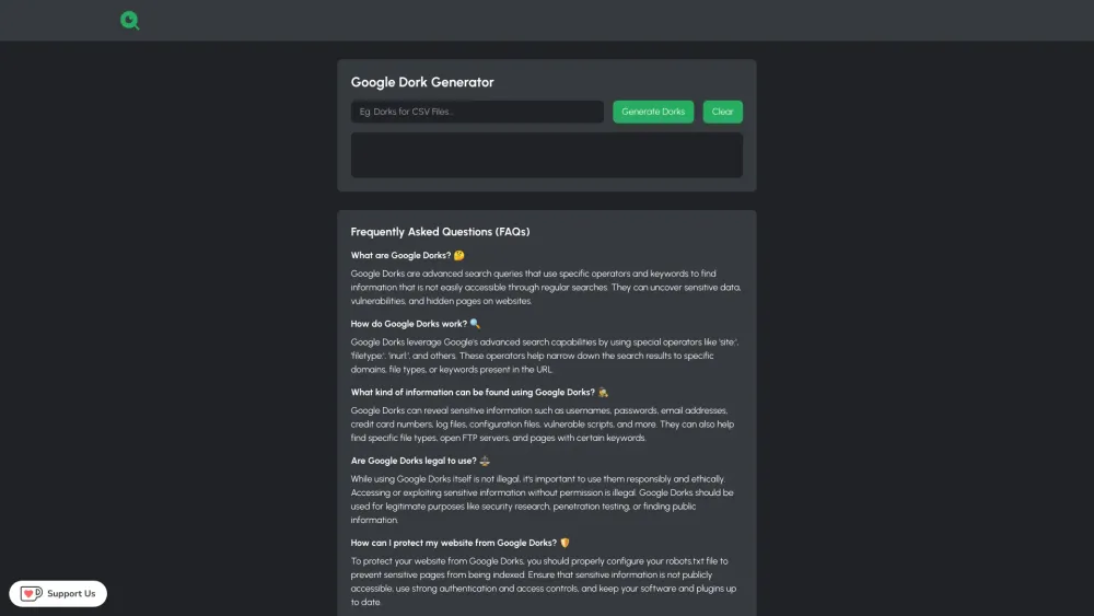Ubdroid Google Dork Generator