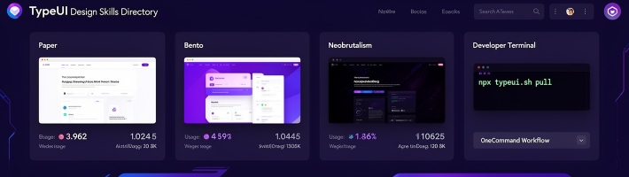 TypeUI Design Skills: подключать AI-дизайн в проект можно одной командой