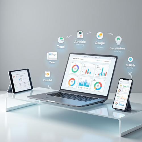 Автоматизация клиентского цикла: от приема лидов до онбординга с использованием Airtable, Notion и Google Calendar.