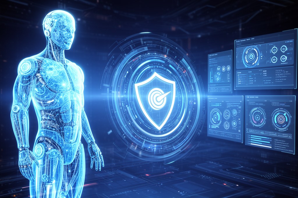Futuristic AI agent management system concept. Futuristic concept.
