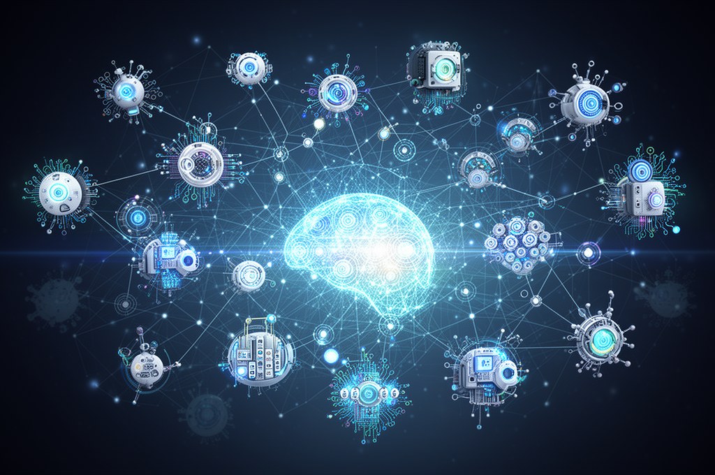 a diverse network of AI models working together in harmony