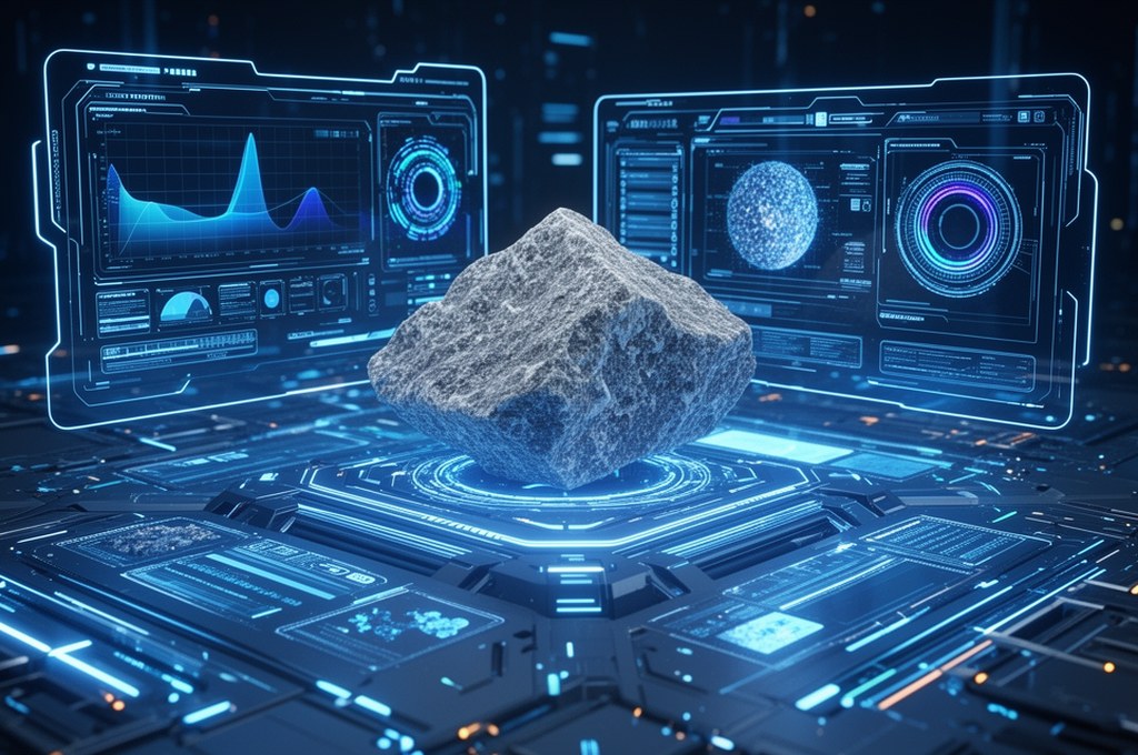 futuristic AI interface analyzing material properties