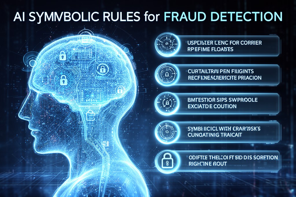 futuristic concept of AI with symbolic rules for fraud detection