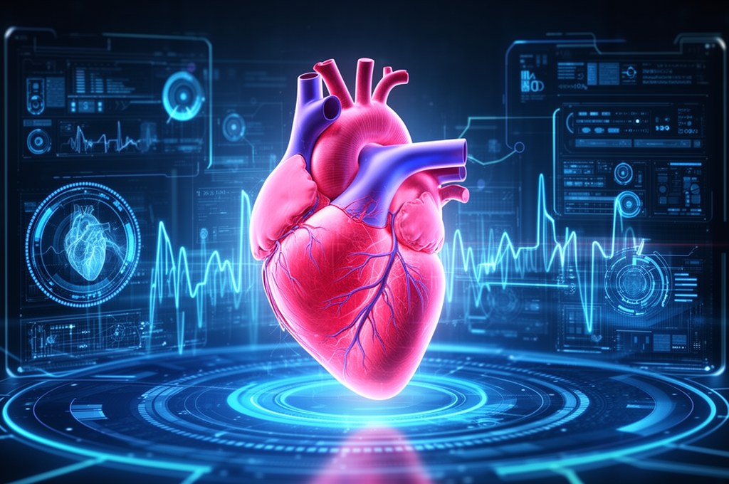 futuristic AI-driven heart monitoring system