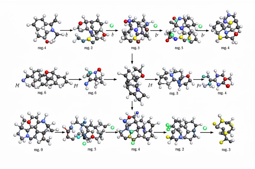 generative AI predicting chemical reaction pathways with atoms conserved across intermediate steps
