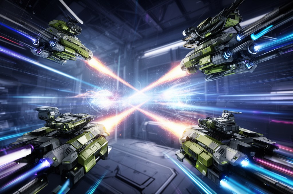 futuristic AI defense systems in action