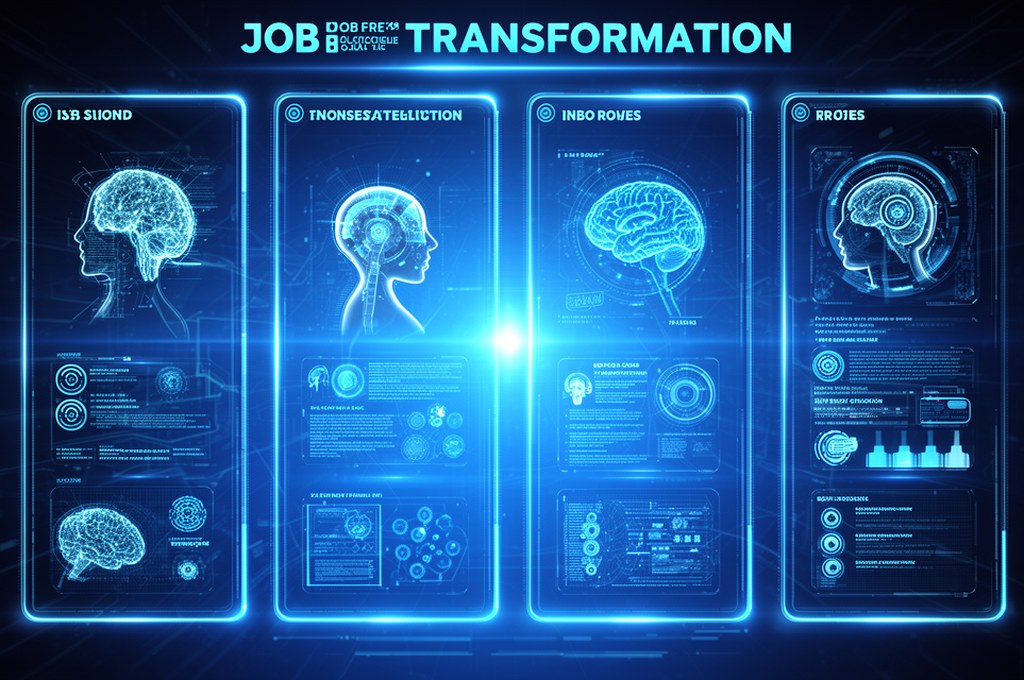 Futuristic AI job roles transformation