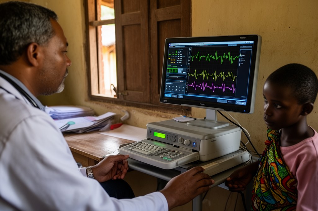 AI-driven heart monitoring technology in a rural clinic