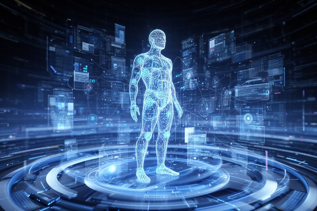 Visualization of AI layers working together to create a 3D space