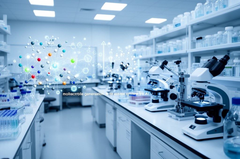 Pharmaceutical R&D workflow powered by AI, from molecule generation to robotic synthesis and validat