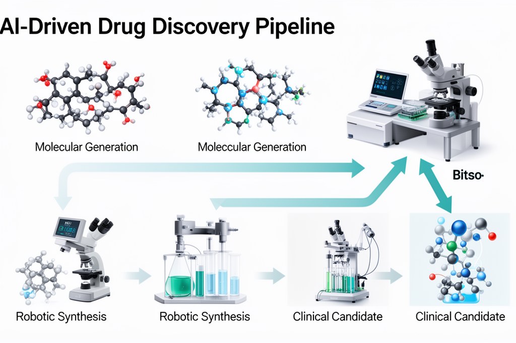 AI-driven drug discovery pipeline, from molecular generation to robotic synthesis and clinical candi