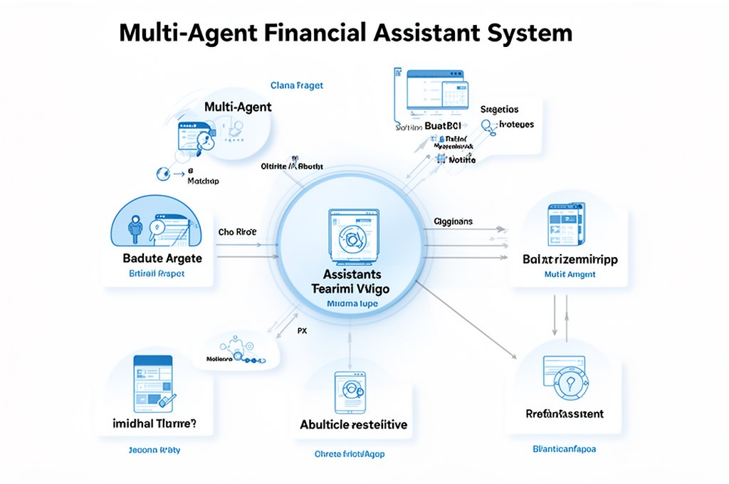 Diagram of a multi-agent financial assistant system