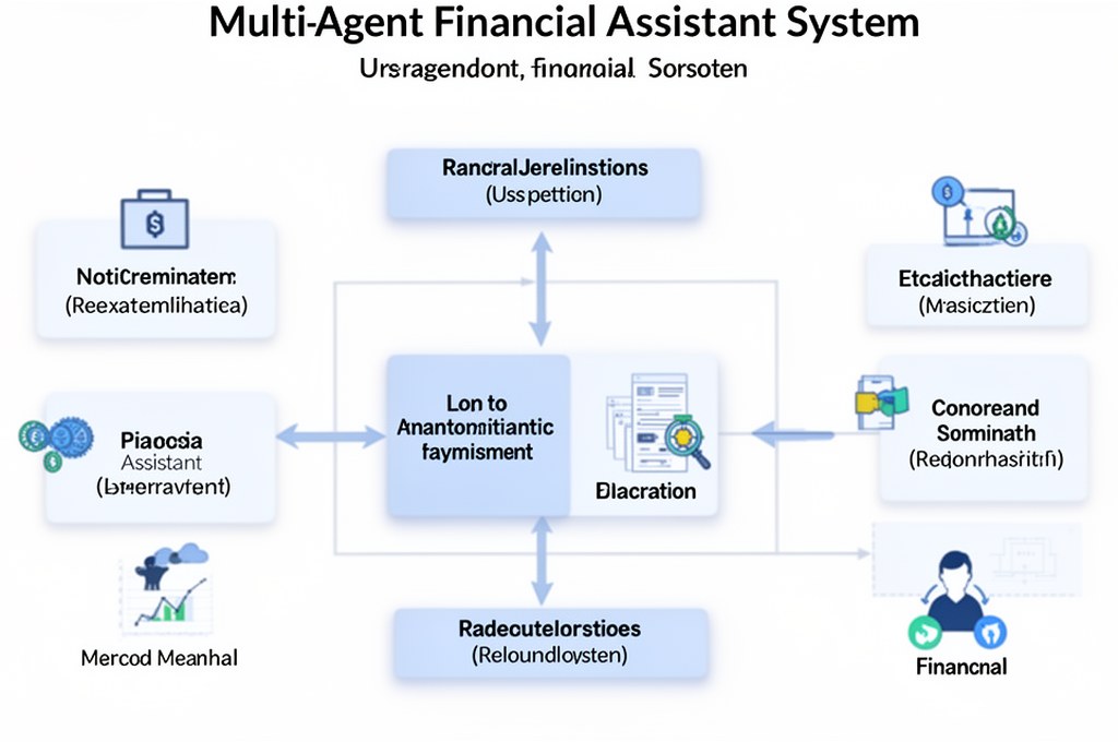 Diagram of a multi-agent financial assistant system