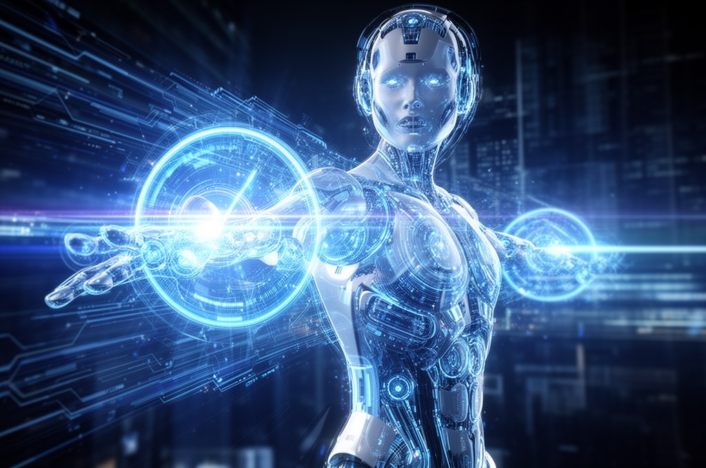 futuristic AI model concept in action