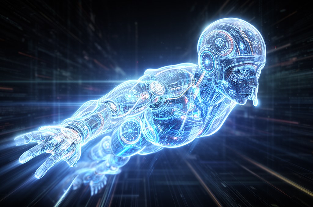 futuristic AI model concept in action
