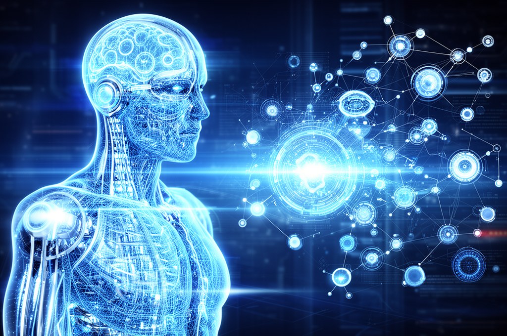 Futuristic concept of AI and physical sciences integration
